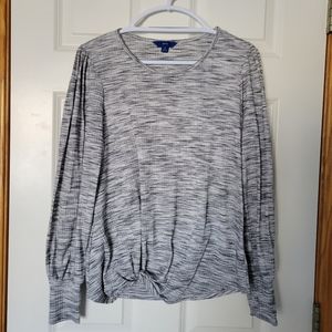 Gray Long Sleeve Blouse